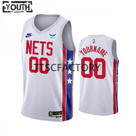 Maillot Basket Brooklyn Nets Personnalisé Nike 2022-23 Classic Edition Blanc Swingman - Enfant